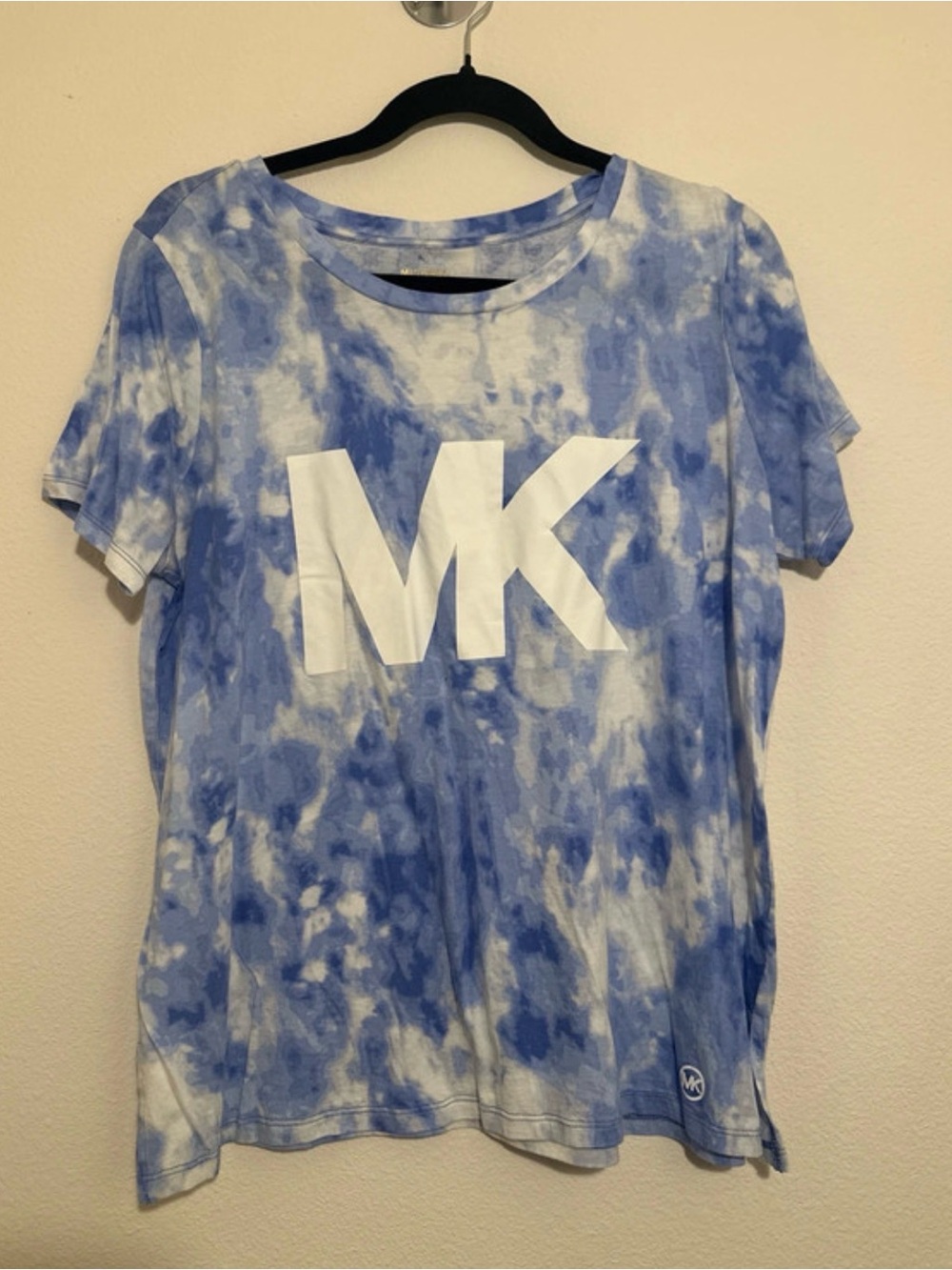 Michael Kors Blue Tie-Dye MK Logo Tee